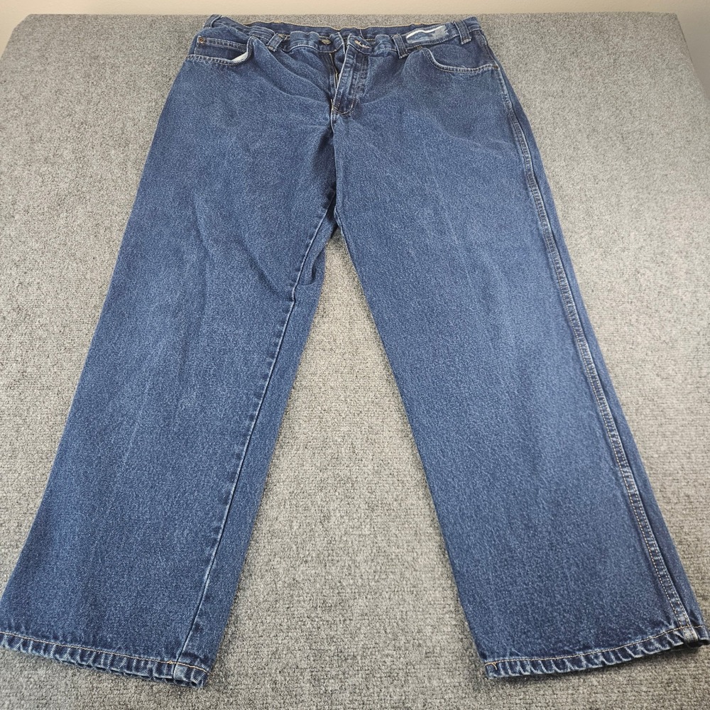 Cintas 394 Denim Mens‎ Blue Work Jeans 40x32 Straight Leg 100% Cotton